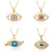 Wholesale from the manufacturer of the new European and American cross-border Devil's Eye oil-dripping necklace with multi-color micro-set pendant neck accessory Wholesale from the manufacturer of the new European and American cross-border Devil's Eye oil-dripping necklace with multi-color micro-set pendant neck accessory