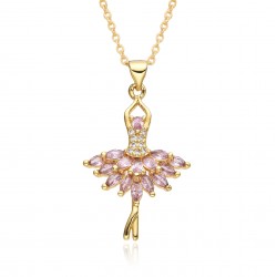Ballet girl's light luxury style, full of diamonds, pendant necklace, female Internet celebrity, versatile collarbone chain, chain g112