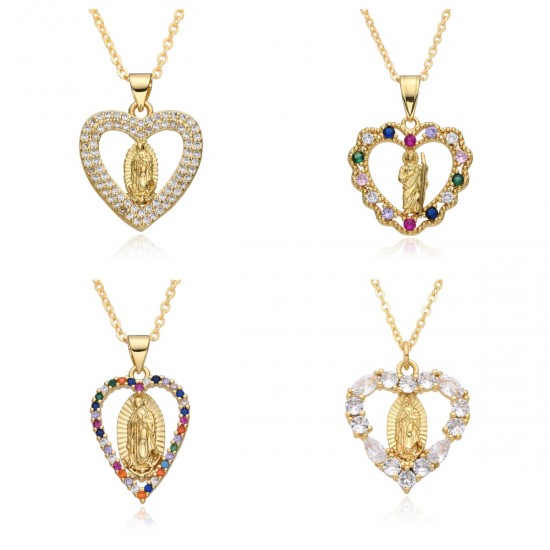 European and American cross-border religious personality deity collarbone chain Zircon eco-friendly copper material pendant necklace copper plating 18kD108 European and American cross-border religious personality deity collarbone chain Zircon eco-friendly copper material pendant necklace copper plating 18kD108
