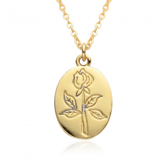 Fashionable commuting copper gold-plated one-stand rose personalized pendant necklace for women, European and American irregular collarbone chain for women Fashionable commuting copper gold-plated one-stand rose personalized pendant necklace for women, European and American irregular collarbone chain for women