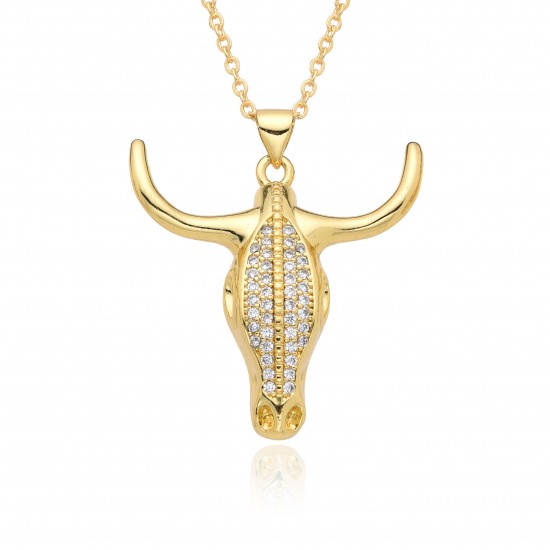 New European and American products in the ins style are selling well on Amazon, featuring fashionable and unique 18k pendant necklaces with bull heads and bulls for women New European and American products in the ins style are selling well on Amazon, featuring fashionable and unique 18k pendant necklaces with bull heads and bulls for women