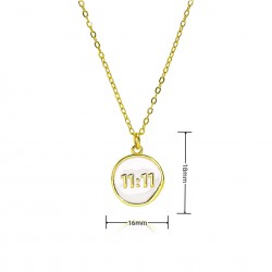 Cross-border European and American copper gold-plated colored shell letter necklace for women's trade, 18K gold oil-dropped 11-digit pendant