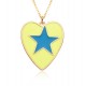New cross-border European and American enamel colored oil drop heart-shaped heart star creative fashion pendant necklace collarbone chain New cross-border European and American enamel colored oil drop heart-shaped heart star creative fashion pendant necklace collarbone chain