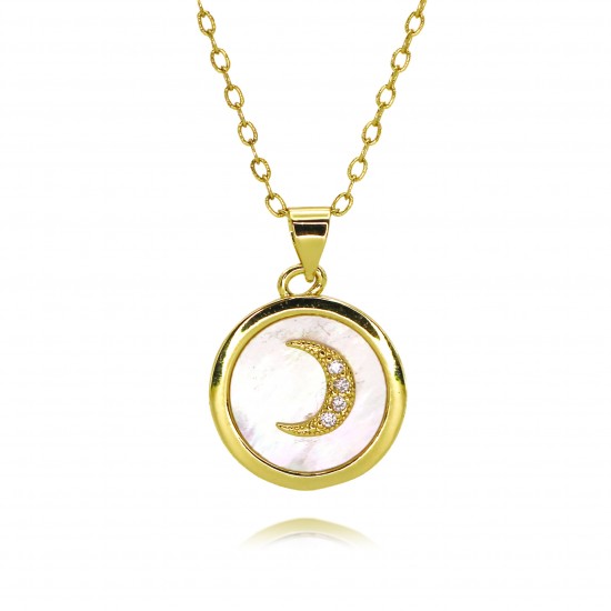 Cross-border new European and American oil drop enamel moon pendant for women, niche design, cold trend, cool couple necklace for women Cross-border new European and American oil drop enamel moon pendant for women, niche design, cold trend, cool couple necklace for women