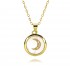 Cross-border new European and American oil drop enamel moon pendant for women, niche design, cold trend, cool couple necklace for women