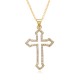 Korean version cross pendant simple necklace, women's necklace, export fashion crystal, European and American men's micro-set openwork necklace Korean version cross pendant simple necklace, women's necklace, export fashion crystal, European and American men's micro-set openwork necklace