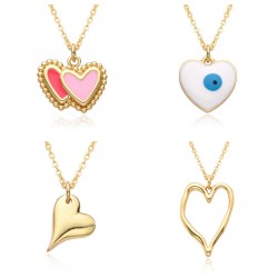 Niche design O-shaped chain irregular heart-shaped necklace for women, simple and versatile heart-shaped pendant, collarbone chain