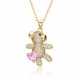 European and American light luxury hip-hop trendy brand bear necklace, female Instagram influencer, unique, niche and cute pendant collarbone chain European and American light luxury hip-hop trendy brand bear necklace, female Instagram influencer, unique, niche and cute pendant collarbone chain