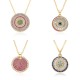 European and American cross-border micro-set zircon Devil Eye pendant Necklace Colored zirconium geometric eye necklace women Necklace European and American cross-border micro-set zircon Devil Eye pendant Necklace Colored zirconium geometric eye necklace women Necklace