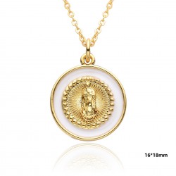 European and American fashion cross-border religious copper Jesus oil drop pendant jewelry, women's Catholic Virgin Mary necklace