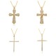 A popular retro rhinestone cross pendant necklace from Europe and America, a creative women's fashion pendant collarbone chain A popular retro rhinestone cross pendant necklace from Europe and America, a creative women's fashion pendant collarbone chain