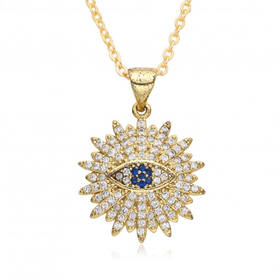 Wholesale from Europe and America cross-border new multi-form Devil's Eye oil-dripping necklace with slightly set pendant neck accessory Wholesale from Europe and America cross-border new multi-form Devil's Eye oil-dripping necklace with slightly set pendant neck accessory