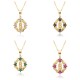 Wholesale of popular cross-border sales in Europe and America: Virgin Mary flower necklaces, women's copper pendants plated with 18K gold, and jewelry Wholesale of popular cross-border sales in Europe and America: Virgin Mary flower necklaces, women's copper pendants plated with 18K gold, and jewelry