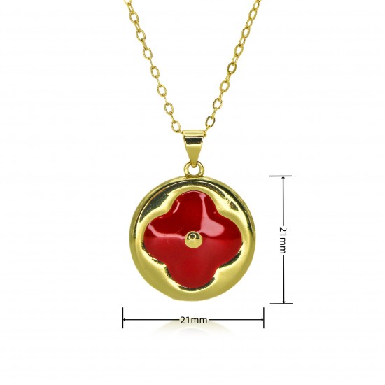 High-quality copper plated with 18K gold, exquisitely crafted natural mother-of-pearl four-leaf clover monogram necklace, women's light luxury style ins collarbone chain High-quality copper plated with 18K gold, exquisitely crafted natural mother-of-pearl four-leaf clover monogram necklace, women's light luxury style ins collarbone chain