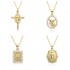 European and American cross-border religious personality statue collarbone chain Zircon eco-friendly copper material pendant necklace copper plating 18kB217