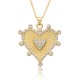European and American new style simple hollow heart collarbone chain heart-shaped necklace for women, copper-plated real gold zircon necklace h147 European and American new style simple hollow heart collarbone chain heart-shaped necklace for women, copper-plated real gold zircon necklace h147