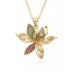 Wholesale of brass gold-plated zircon lotus pendants and exquisite flower jewelry necklaces from Europe and America in stock Wholesale of brass gold-plated zircon lotus pendants and exquisite flower jewelry necklaces from Europe and America in stock
