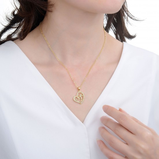 Cross-border hot-selling personalized and fashionable heart-shaped diamond-shaped rose dragonfly butterfly pendant collarbone couple necklace Cross-border hot-selling personalized and fashionable heart-shaped diamond-shaped rose dragonfly butterfly pendant collarbone couple necklace