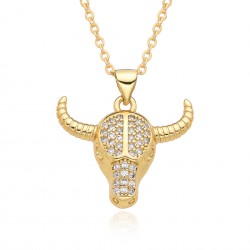 New European and American products in the ins style are selling well on Amazon, featuring fashionable and unique 18k pendant necklaces with bull heads and bulls for women