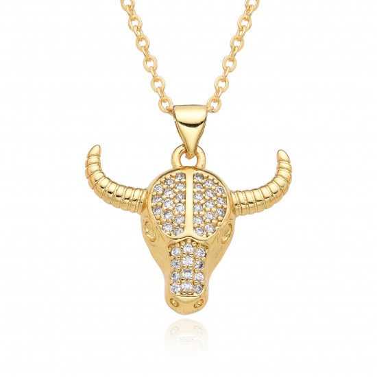 New European and American products in the ins style are selling well on Amazon, featuring fashionable and unique 18k pendant necklaces with bull heads and bulls for women New European and American products in the ins style are selling well on Amazon, featuring fashionable and unique 18k pendant necklaces with bull heads and bulls for women
