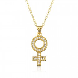Diamond-encrusted zircon CZ women's symbol necklaces and women's necklaces are popular in Europe and America, featuring a simple and light luxury collarbone chain in an ins style