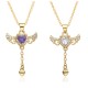 A zircon necklace featuring a female Cupid's heart, a trendy, light luxury and niche design with angel wings and heart-shaped tassels A zircon necklace featuring a female Cupid's heart, a trendy, light luxury and niche design with angel wings and heart-shaped tassels