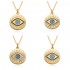 Amazon Europe and America cross-border micro-set colored diamond Bohemian Devil's Eye Disc pendant necklace