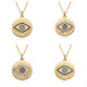 Amazon Europe and America cross-border micro-set colored diamond Bohemian Devil's Eye Disc pendant necklace Amazon Europe and America cross-border micro-set colored diamond Bohemian Devil's Eye Disc pendant necklace