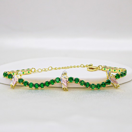 European and American foreign trade Amazon micro-set zircon bracelet, religious Saint Jude, niche, simple and sweet women's bracelet European and American foreign trade Amazon micro-set zircon bracelet, religious Saint Jude, niche, simple and sweet women's bracelet