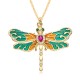 New women's fashion accessories: copper micro-inlaid colored zircon pendant, dragonfly luxurious design necklace, elegant collarbone chain New women's fashion accessories: copper micro-inlaid colored zircon pendant, dragonfly luxurious design necklace, elegant collarbone chain