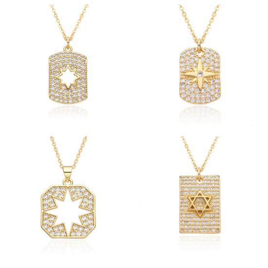 European and American cross-border octagonal star necklace, versatile for women, with a high-end feel, high color retention, niche design, light luxury necklaces and collarbone chains European and American cross-border octagonal star necklace, versatile for women, with a high-end feel, high color retention, niche design, light luxury necklaces and collarbone chains