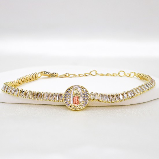 New religious Virgin Zirconia bracelet, cross-border jewelry, women's summer niche and simple women's bracelet, high-end style jewelry New religious Virgin Zirconia bracelet, cross-border jewelry, women's summer niche and simple women's bracelet, high-end style jewelry