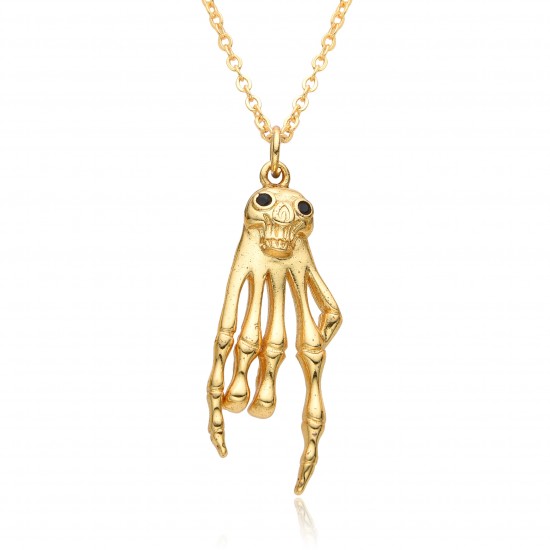 18K copper gold-plated slightly set zircon finger-shaped pendant, orchid finger pendant, DIY fashionable commuting necklace 18K copper gold-plated slightly set zircon finger-shaped pendant, orchid finger pendant, DIY fashionable commuting necklace