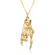 18K copper gold-plated slightly set zircon finger-shaped pendant, orchid finger pendant, DIY fashionable commuting necklace 18K copper gold-plated slightly set zircon finger-shaped pendant, orchid finger pendant, DIY fashionable commuting necklace