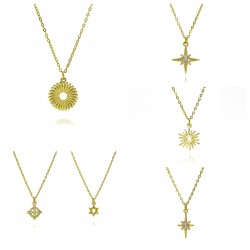 The octagonal star necklace is a versatile and high-end accessory for women. It is a best-selling cross-border accessory on Amazon with an ins style and copper plating of 18k gold