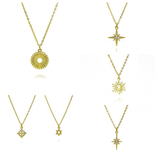 The octagonal star necklace is a versatile and high-end accessory for women. It is a best-selling cross-border accessory on Amazon with an ins style and copper plating of 18k gold The octagonal star necklace is a versatile and high-end accessory for women. It is a best-selling cross-border accessory on Amazon with an ins style and copper plating of 18k gold