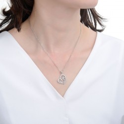 Cross-border hot-selling personalized and fashionable heart-shaped diamond-shaped rose dragonfly butterfly pendant collarbone couple necklace