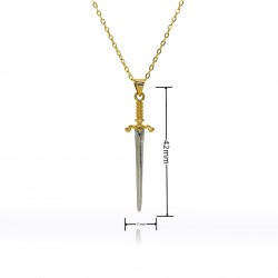 Cross-border European and American simple retro cross-decorated sword necklace, personalized and creative, men's and women's temperament hip-hop collarbone necklace