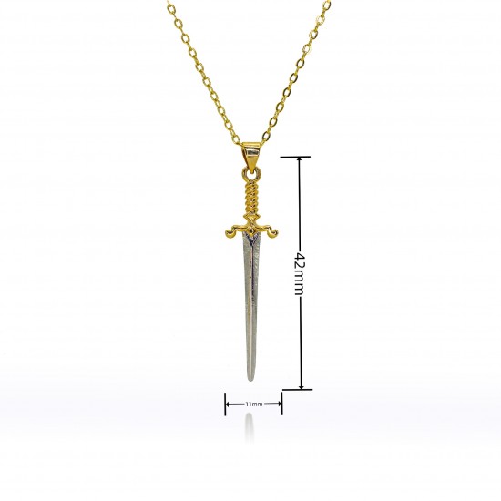 Cross-border European and American simple retro cross-decorated sword necklace, personalized and creative, men's and women's temperament hip-hop collarbone necklace Cross-border European and American simple retro cross-decorated sword necklace, personalized and creative, men's and women's temperament hip-hop collarbone necklace