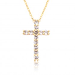 European and American fashion cross-shaped micro-set necklaces, popular women's fashion accessories, Japanese and South Korean cross-shaped pendant gifts, collarbone chains