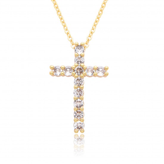 European and American fashion cross-shaped micro-set necklaces, popular women's fashion accessories, Japanese and South Korean cross-shaped pendant gifts, collarbone chains European and American fashion cross-shaped micro-set necklaces, popular women's fashion accessories, Japanese and South Korean cross-shaped pendant gifts, collarbone chains