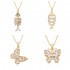 European and American cross-border supply, personalized hip-hop fashion accessories, perforated micro-inlaid zircon butterflyfish bone necklace, pendant for women