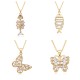 European and American cross-border supply, personalized hip-hop fashion accessories, perforated micro-inlaid zircon butterflyfish bone necklace, pendant for women European and American cross-border supply, personalized hip-hop fashion accessories, perforated micro-inlaid zircon butterflyfish bone necklace, pendant for women