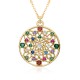 Simple ins hollowed-out round slightly set pendant necklace for Korean girls, trendy and niche student necklace G230 Simple ins hollowed-out round slightly set pendant necklace for Korean girls, trendy and niche student necklace G230