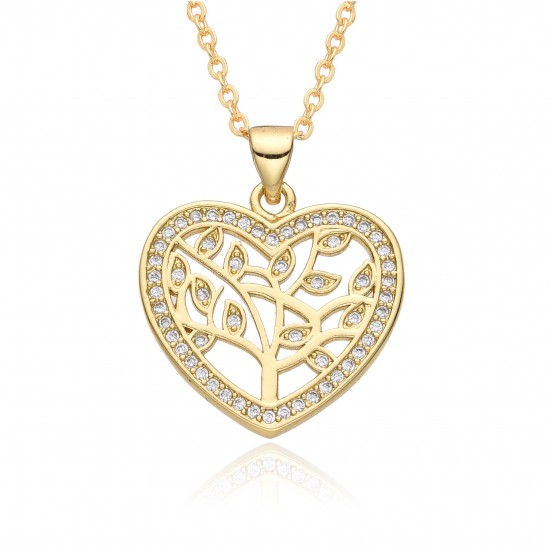 Wholesale of new, simple and fashionable zircon heart love necklaces for cross-border e-commerce in Europe and America Wholesale of new, simple and fashionable zircon heart love necklaces for cross-border e-commerce in Europe and America