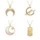 Instagram cross-border new personalized crescent-shaped necklaces for men and women in stock. Simple copper gold-plated zirconium-encrusted sweater chain, versatile Instagram cross-border new personalized crescent-shaped necklaces for men and women in stock. Simple copper gold-plated zirconium-encrusted sweater chain, versatile