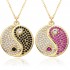 Chinese hip-hop micro-set pendant necklace, Tai Chi Bagua pendant, men's necklace, zircon pendant, hip-hop accessories