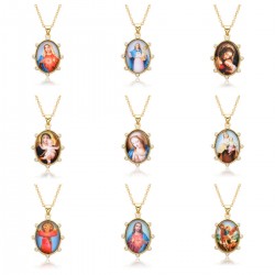 Cross-border new accessories, European and American retro portrait pendants, women's jewelry, necklaces, pendants, epoxy resin necklaces
