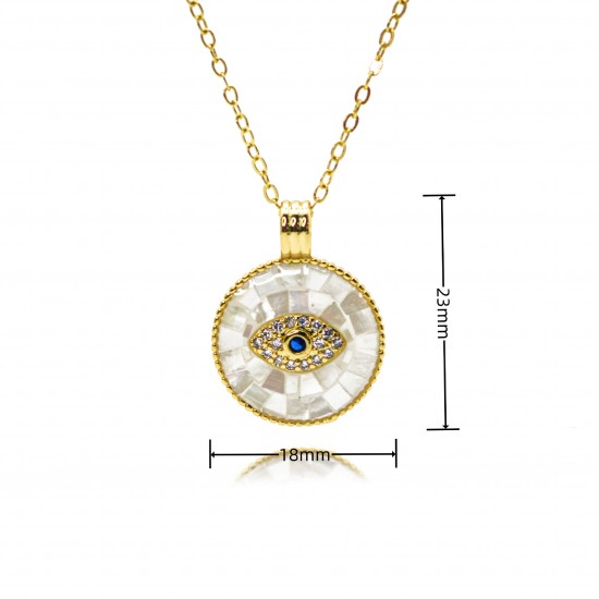Cross-border best-selling accessories: crystal zircon shell Evil Eye necklace for women, European and American Devil Eye pendant necklaces Cross-border best-selling accessories: crystal zircon shell Evil Eye necklace for women, European and American Devil Eye pendant necklaces
