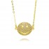 Clearance sale of European and American diamond-encrusted smiling face pendant necklaces, women's Instagram hip-hop simple sweater chains, cross-border autumn and winter new styles